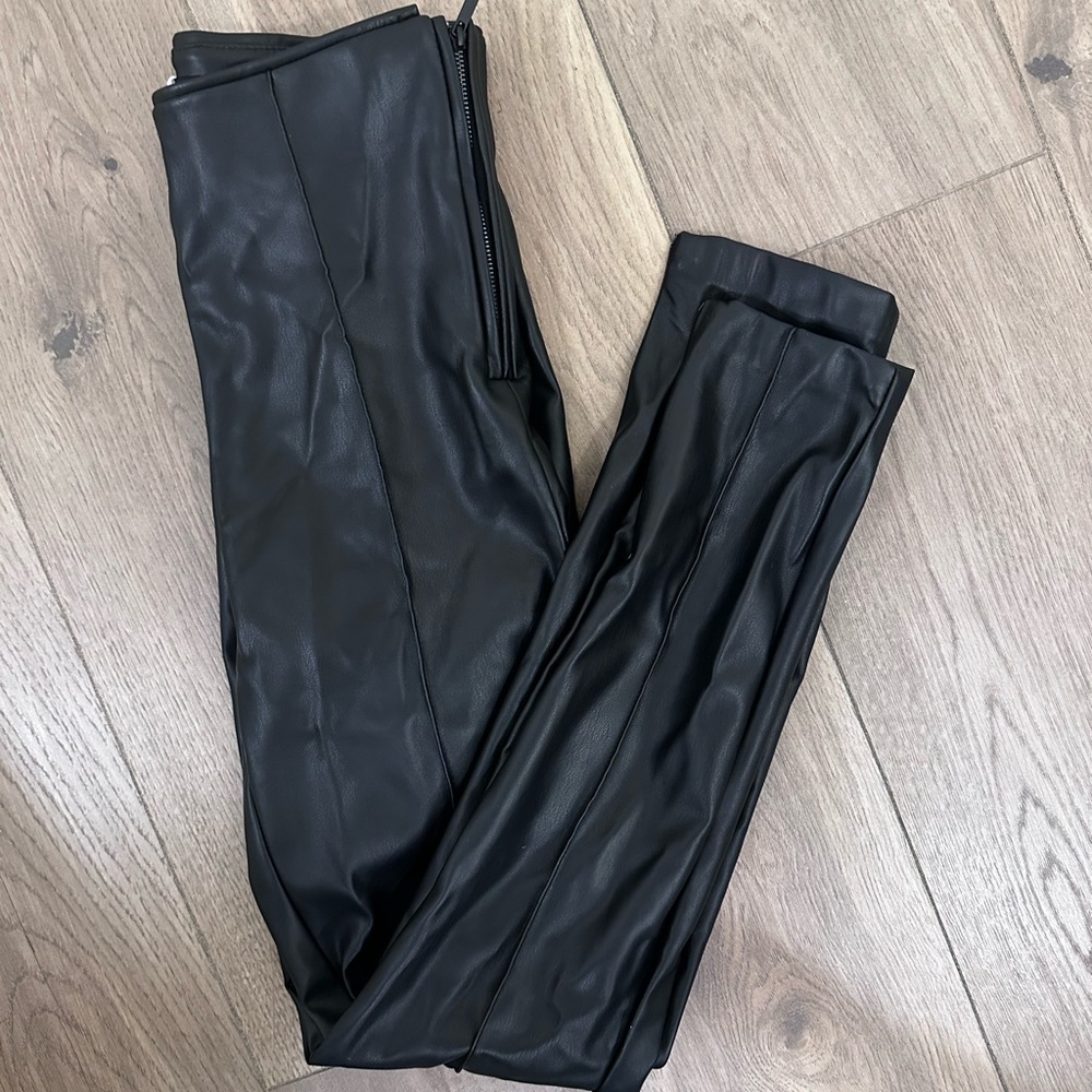 Zara faux leather black pants